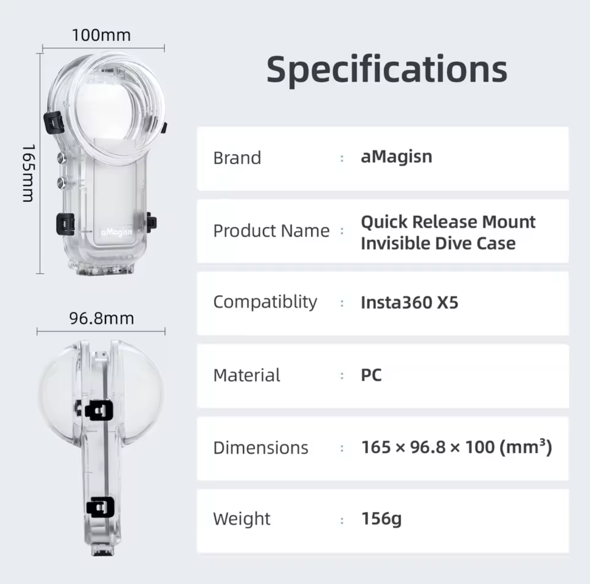 Caisson de plongée - Insta360 X5